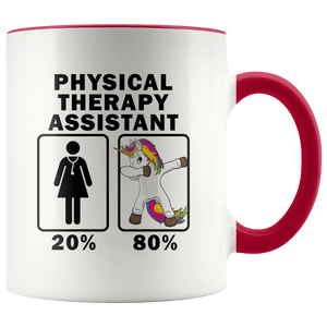 RobustCreative-Physical Therapy Assistant Dabbing Unicorn 80 20 Principle Superhero Girl Womens - 11oz Accent Mug Medical Personnel Gift Idea