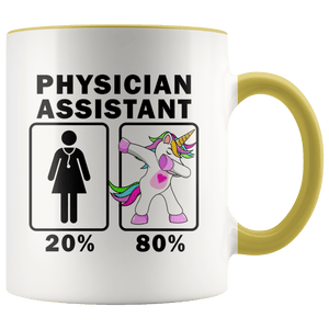 RobustCreative-Physician Assistant Dabbing Unicorn 20 80 Principle Superhero Girl Womens - 11oz Accent Mug Medical Personnel Gift Idea