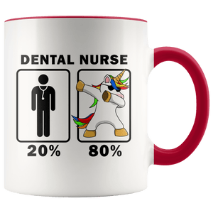 RobustCreative-Dental Nurse Dabbing Unicorn 80 20 Principle Graduation Gift Mens - 11oz Accent Mug Medical Personnel Gift Idea