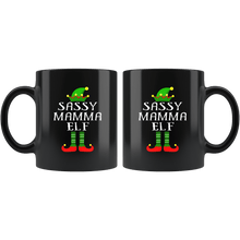 Load image into Gallery viewer, RobustCreative-Im The Sassy Mamma Elf Family Matching Outfits PJ - 11oz Black Mug Christmas group green pjs costume Gift Idea
