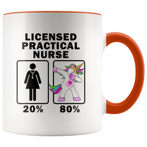 RobustCreative-Licensed Practical Nurse Dabbing Unicorn 20 80 Principle Superhero Girl Womens - 11oz Accent Mug Medical Personnel Gift Idea