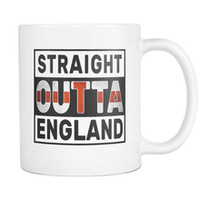 Load image into Gallery viewer, RobustCreative-Straight Outta England - English Flag 11oz Funny White Coffee Mug - Independence Day Family Heritage - Women Men Friends Gift - Both Sides Printed (Distressed)
