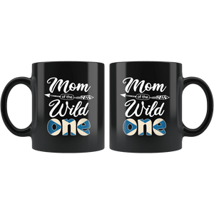 RobustCreative-Scottish Mom of the Wild One Birthday Scotland Flag Black 11oz Mug Gift Idea