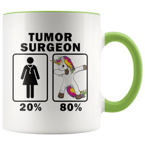 RobustCreative-Tumor Surgeon Dabbing Unicorn 80 20 Principle Superhero Girl Womens - 11oz Accent Mug Medical Personnel Gift Idea