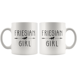 RobustCreative-Friesian Horse Girl Gifts Horses Lover Riding Racing - 11oz White Mug Riding Lover Gift Idea