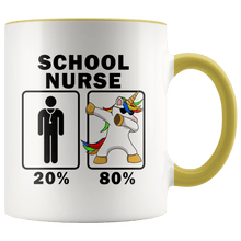 Load image into Gallery viewer, RobustCreative-School Nurse Dabbing Unicorn 80 20 Principle Graduation Gift Mens - 11oz Accent Mug Medical Personnel Gift Idea
