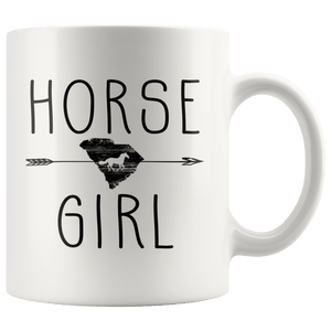 RobustCreative-South Carolina Horse Girl Gifts Carolinian Shape Country for women - 11oz White Mug Riding Lover Gift Idea