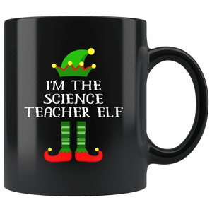 RobustCreative-Im The Science Teacher Elf Christmas Teaching's - 11oz Black Mug I Just Really Like to Teach Cute Tiny Humans Gift Idea