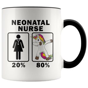 RobustCreative-Neonatal Nurse Dabbing Unicorn 80 20 Principle Superhero Girl Womens - 11oz Accent Mug Medical Personnel Gift Idea