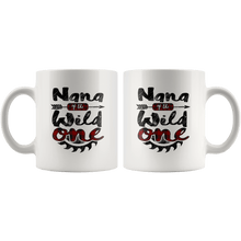 Load image into Gallery viewer, RobustCreative-Nana of the Wild One Lumberjack Woodworker Sawdust - 11oz White Mug red black plaid Woodworking saw dust Gift Idea
