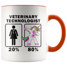 Load image into Gallery viewer, RobustCreative-Veterinary Technologist Dabbing Unicorn 20 80 Principle Superhero Girl Womens - 11oz Accent Mug Medical Personnel Gift Idea
