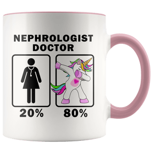 RobustCreative-Nephrologist Doctor Dabbing Unicorn 20 80 Principle Superhero Girl Womens - 11oz Accent Mug Medical Personnel Gift Idea