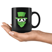 Load image into Gallery viewer, RobustCreative-Panda Leprechaun  St Patricks Day Green Bandana Kids Black 11oz Mug Gift Idea
