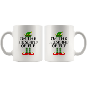 RobustCreative-Im The Husband of Elf Family Matching Elves Outfits PJ - 11oz White Mug Christmas group green pjs costume Gift Idea