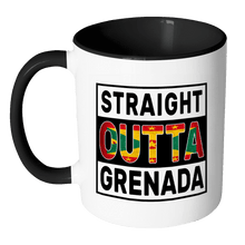Load image into Gallery viewer, RobustCreative-Straight Outta Grenada - Grenadian Flag 11oz Funny Black &amp; White Coffee Mug - Independence Day Family Heritage - Women Men Friends Gift - Both Sides Printed (Distressed)
