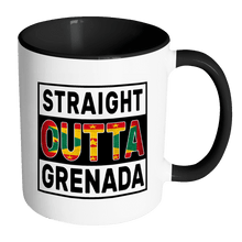 Load image into Gallery viewer, RobustCreative-Straight Outta Grenada - Grenadian Flag 11oz Funny Black &amp; White Coffee Mug - Independence Day Family Heritage - Women Men Friends Gift - Both Sides Printed (Distressed)

