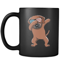 Load image into Gallery viewer, RobustCreative-Dabbing Rhodesian Ridgeback Dog America Flag - Patriotic Merica Murica Pride - 4th of July USA Independence Day - 11oz Black Funny Coffee Mug Women Men Friends Gift ~ Both Sides Printed
