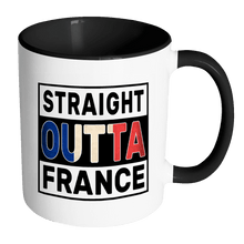 Load image into Gallery viewer, RobustCreative-Straight Outta France - French Flag 11oz Funny Black &amp; White Coffee Mug - Independence Day Family Heritage - Women Men Friends Gift - Both Sides Printed (Distressed)
