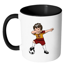 Load image into Gallery viewer, RobustCreative-Dabbing Soccer Boys Spain Spanish Madrid Gift National Soccer Tournament Game 11oz Black &amp; White Coffee Mug ~ Both Sides Printed
