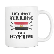 Load image into Gallery viewer, RobustCreative-I&#39;m Not Yelling I&#39;m Egyptian Flag - Egypt Pride 11oz Funny White Coffee Mug - Coworker Humor That&#39;s How We Talk - Women Men Friends Gift - Both Sides Printed (Distressed)
