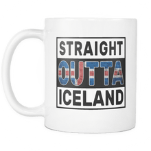 Load image into Gallery viewer, RobustCreative-Straight Outta Iceland - Icelander Flag 11oz Funny White Coffee Mug - Independence Day Family Heritage - Women Men Friends Gift - Both Sides Printed (Distressed)
