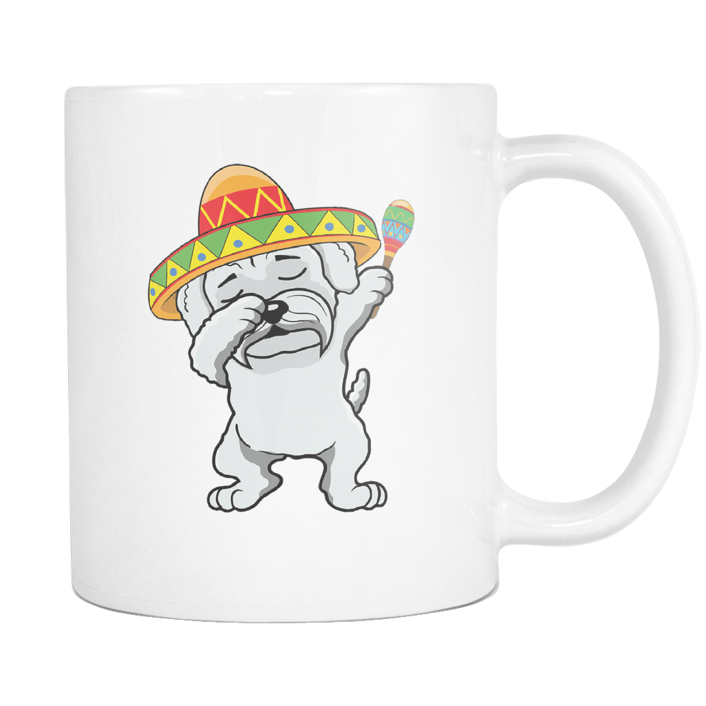 RobustCreative-Dabbing Maltipoo Dog in Sombrero - Cinco De Mayo Mexican Fiesta - Dab Dance Mexico Party - 11oz White Funny Coffee Mug Women Men Friends Gift ~ Both Sides Printed