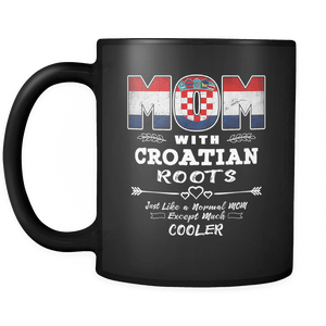 RobustCreative-Best Mom Ever with Croatian Roots - Croatia Flag 11oz Funny Black Coffee Mug - Mothers Day Independence Day - Women Men Friends Gift - Both Sides Printed (Distressed)