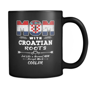 RobustCreative-Best Mom Ever with Croatian Roots - Croatia Flag 11oz Funny Black Coffee Mug - Mothers Day Independence Day - Women Men Friends Gift - Both Sides Printed (Distressed)