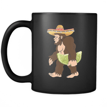 Load image into Gallery viewer, RobustCreative-Bigfoot Sasquatch Tequila Lime - Cinco De Mayo Mexican Fiesta - No Siesta Mexico Party - 11oz Black Funny Coffee Mug Women Men Friends Gift ~ Both Sides Printed
