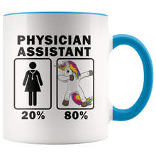 Load image into Gallery viewer, RobustCreative-Physician Assistant Dabbing Unicorn 80 20 Principle Superhero Girl Womens - 11oz Accent Mug Medical Personnel Gift Idea
