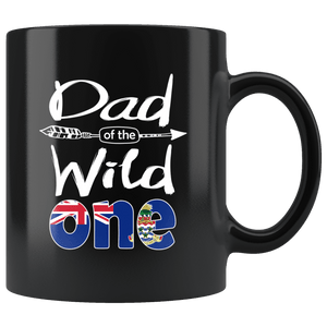 RobustCreative-Caymanian Dad of the Wild One Birthday Cayman Islands Flag Black 11oz Mug Gift Idea