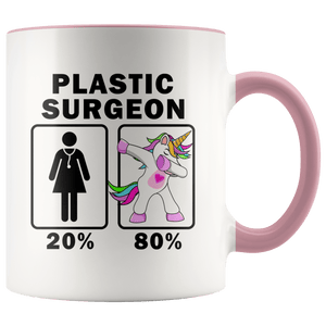 RobustCreative-Plastic Surgeon Dabbing Unicorn 20 80 Principle Superhero Girl Womens - 11oz Accent Mug Medical Personnel Gift Idea