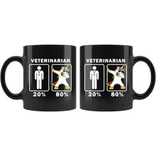 Load image into Gallery viewer, RobustCreative-Veterinarian Dabbing Unicorn 80 20 Principle Graduation Gift Mens - 11oz Black Mug Medical Personnel Gift Idea
