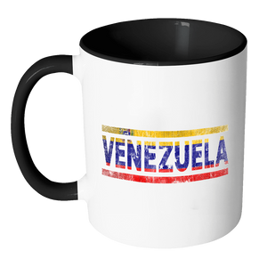 RobustCreative-Retro Vintage Flag Venezuelan Venezuela 11oz Black & White Coffee Mug ~ Both Sides Printed