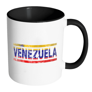RobustCreative-Retro Vintage Flag Venezuelan Venezuela 11oz Black & White Coffee Mug ~ Both Sides Printed