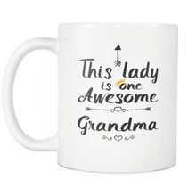 Load image into Gallery viewer, RobustCreative-One Awesome Grandma - Birthday Gift 11oz Funny White Coffee Mug - Mothers Day B-Day Party - Women Men Friends Gift - Both Sides Printed (Distressed)
