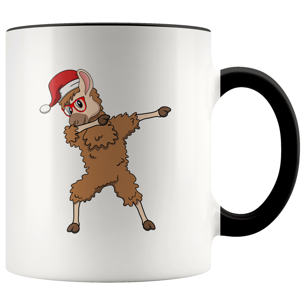 RobustCreative-Llama Dabbing Santa Hipster Glasses Alpaca Lover Cute - 11oz Accent Mug Christmas gift idea Gift Idea