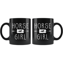 Load image into Gallery viewer, RobustCreative-Pennsylvania Horse Girl Gifts Pennsylvanian Shape Country for women - 11oz Black Mug Racing Lover Gift Idea
