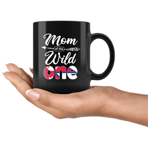 RobustCreative-Nepalese Mom of the Wild One Birthday Nepal Flag Black 11oz Mug Gift Idea