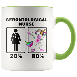 RobustCreative-Gerontological Nurse Dabbing Unicorn 20 80 Principle Superhero Girl Womens - 11oz Accent Mug Medical Personnel Gift Idea
