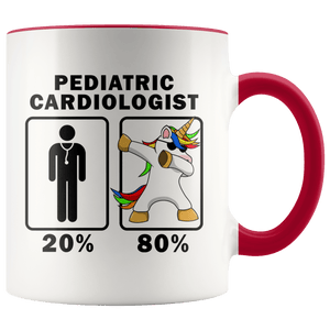 RobustCreative-Pediatric Cardiologist Dabbing Unicorn 80 20 Principle Graduation Gift Mens - 11oz Accent Mug Medical Personnel Gift Idea