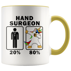 RobustCreative-Hand Surgeon Dabbing Unicorn 80 20 Principle Graduation Gift Mens - 11oz Accent Mug Medical Personnel Gift Idea