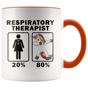 RobustCreative-Respiratory Therapist Dabbing Unicorn 80 20 Principle Superhero Girl Womens - 11oz Accent Mug Medical Personnel Gift Idea