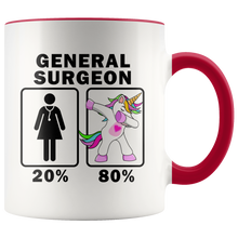 Load image into Gallery viewer, RobustCreative-General Surgeon Dabbing Unicorn 20 80 Principle Superhero Girl Womens - 11oz Accent Mug Medical Personnel Gift Idea
