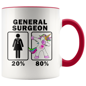 RobustCreative-General Surgeon Dabbing Unicorn 20 80 Principle Superhero Girl Womens - 11oz Accent Mug Medical Personnel Gift Idea