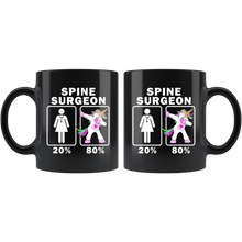 Load image into Gallery viewer, RobustCreative-Spine Surgeon Dabbing Unicorn 20 80 Principle Superhero Girl Womens - 11oz Black Mug Medical Personnel Gift Idea
