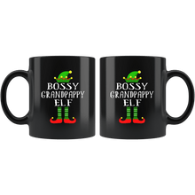 Load image into Gallery viewer, RobustCreative-Im The Bossy Grandpappy Elf Family Matching Outfits PJ - 11oz Black Mug Christmas group green pjs costume Gift Idea
