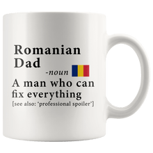 Load image into Gallery viewer, RobustCreative-Romanian Dad Definition Romania Flag Fathers Day - 11oz White Mug family reunion gifts Gift Idea
