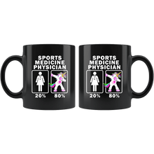 Load image into Gallery viewer, RobustCreative-Sports Medicine Physician Dabbing Unicorn 20 80 Principle Superhero Girl Womens - 11oz Black Mug Medical Personnel Gift Idea
