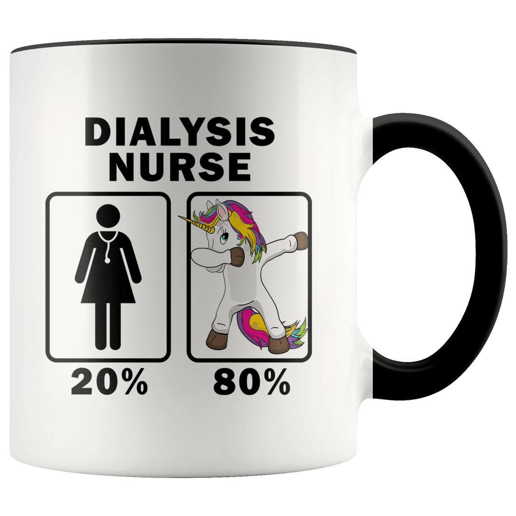 RobustCreative-Dialysis Nurse Dabbing Unicorn 80 20 Principle Superhero Girl Womens - 11oz Accent Mug Medical Personnel Gift Idea